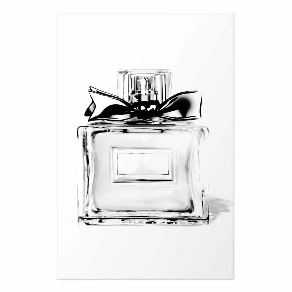 Wall Poster Perfume Bottle black and white sketch of a glass perfume container bimago