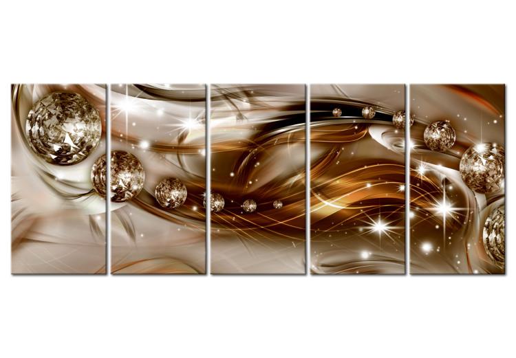 Canvas Print Glowing Spheres (5-piece) - Glamour Style Abstraction Full of Shine