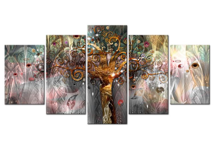 Canvas Print Tree of Eternity (5-piece) - Beautifully Adorned Colorful Abstraction
