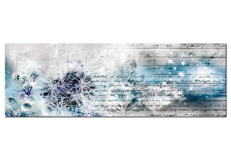 Canvas Print Covered in Ice (1-piece) - Winter Abstraction with Botanical Motif