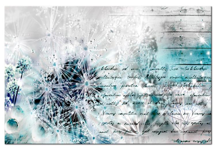 Canvas Print Winter Stationery (1-piece) - Abstraction with Dandelions and Quotes