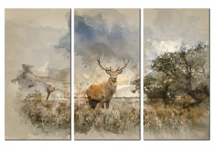 Canvas Print Deer in the Field I