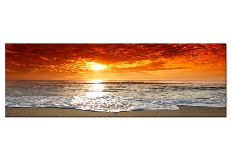Canvas Print Calm Sea (1-piece) - Waves in Sunset Rays