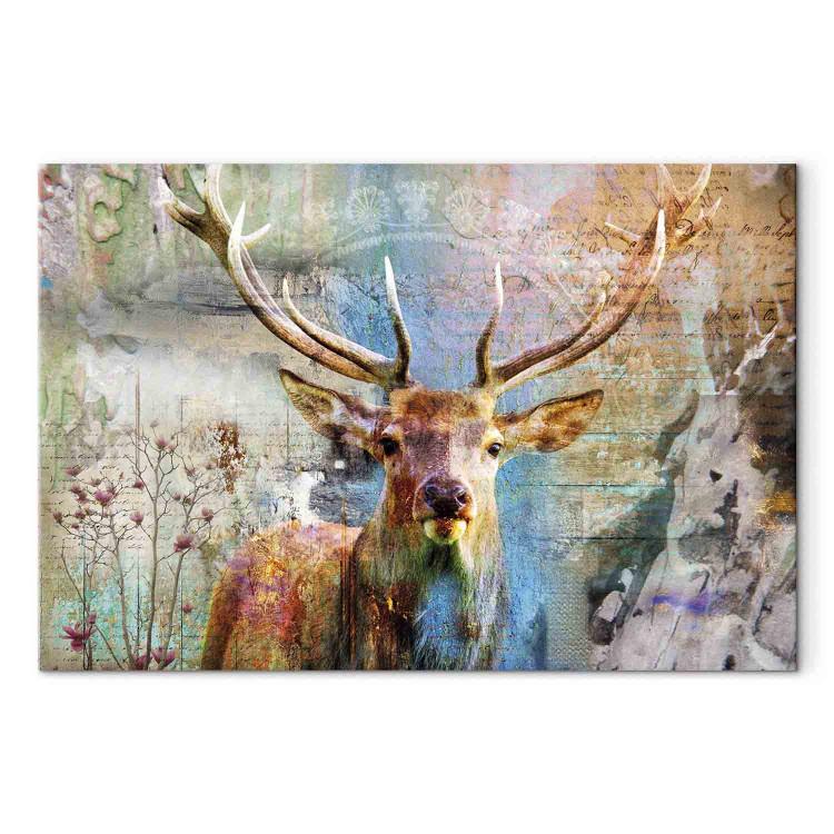 Canvas Print Deer on Wood