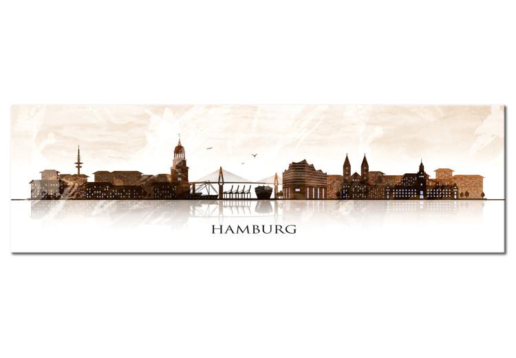 Canvas Print Chocolate Hamburg (1-piece) - City Architecture on Light Background