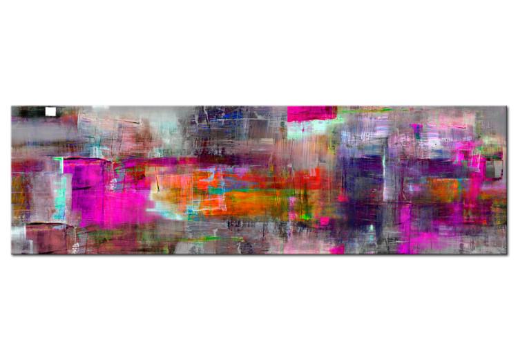 Canvas Print Colorful abstraction - a city hidden behind a rainy car window