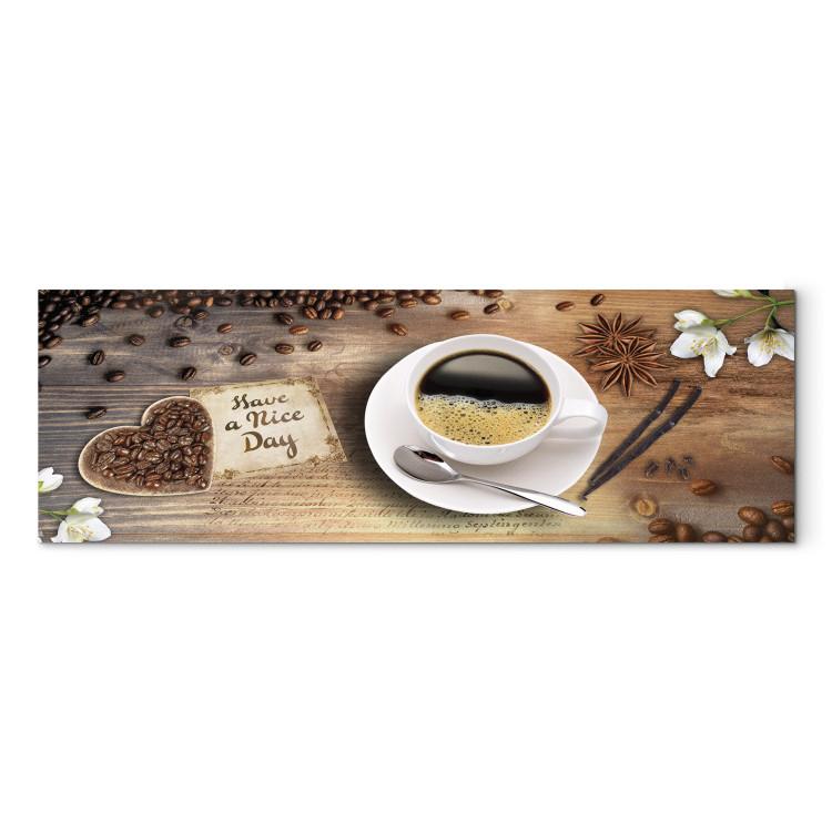 Canvas Print Have a Nice Day! (1-piece) - Coffee Cup with English Text