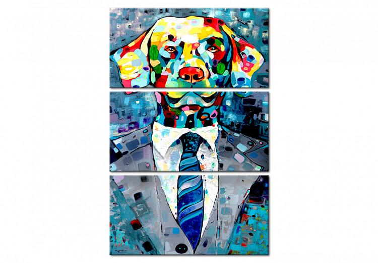 Canvas Print Dog in a Suit (3 Parts)