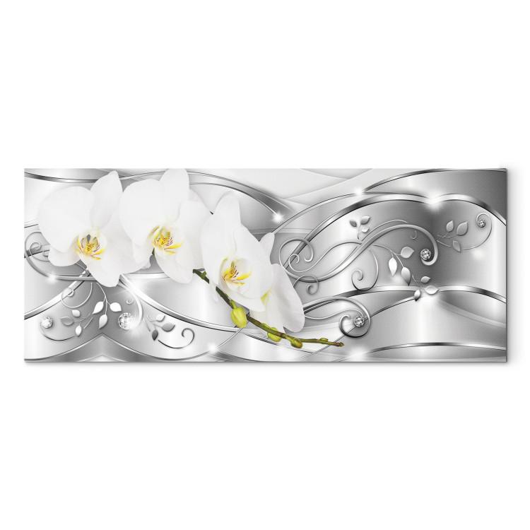 Canvas Print Flowering (1 Part) Wide Silver