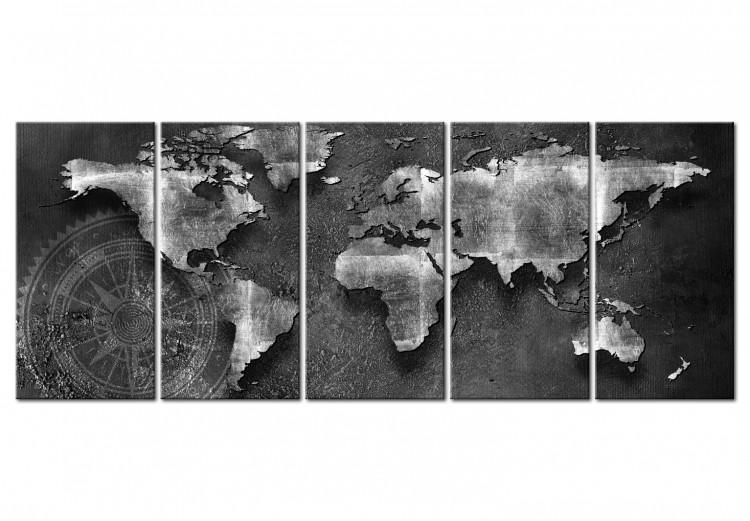 Canvas Print Black and White Map