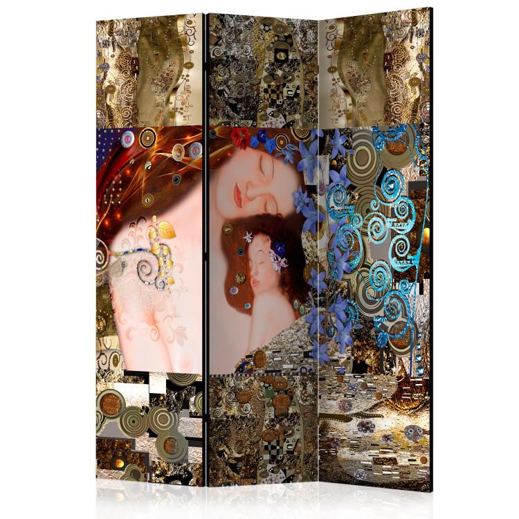 Room Divider Motherly Embrace - colorful abstraction of a woman in the style of Gustav Klimt