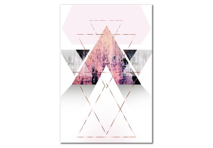 Canvas Print Gateway to Paradise (1-part) Vertical - Abstraction of Pink Triangles