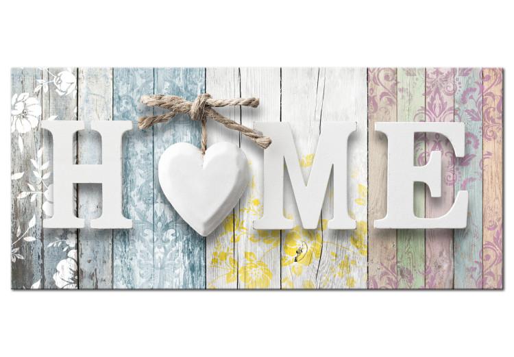 Canvas Print Scent of Home (1-part) Wide Colorful - Vintage Style Inscriptions
