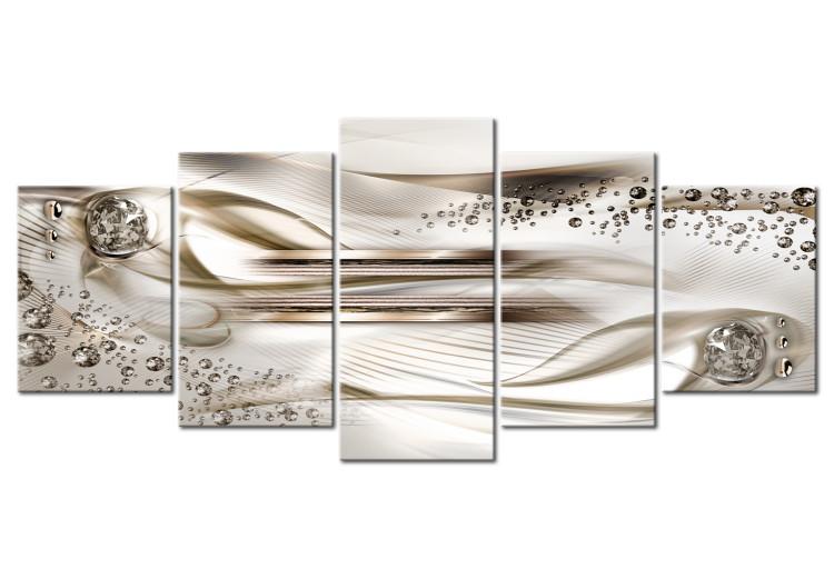 Canvas Print Underwater Harp (5-part) Brown Wide - Crystal Abstraction