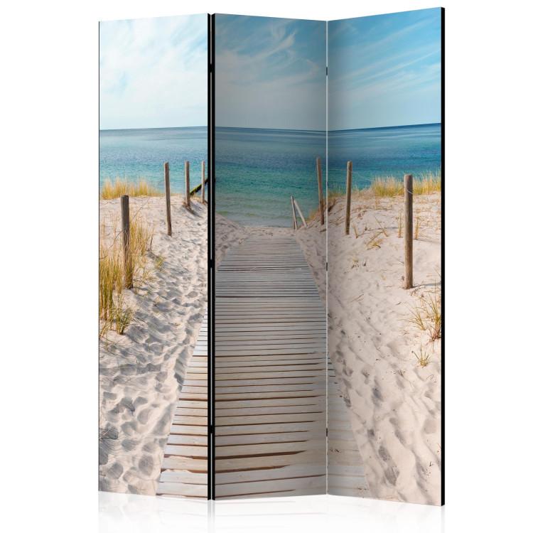 Room Divider Seaside Vacation - seascape of sea and sand against a blue sky