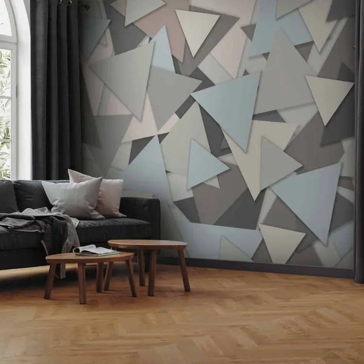 Abstract puzzle - geometric composition in beige triangles