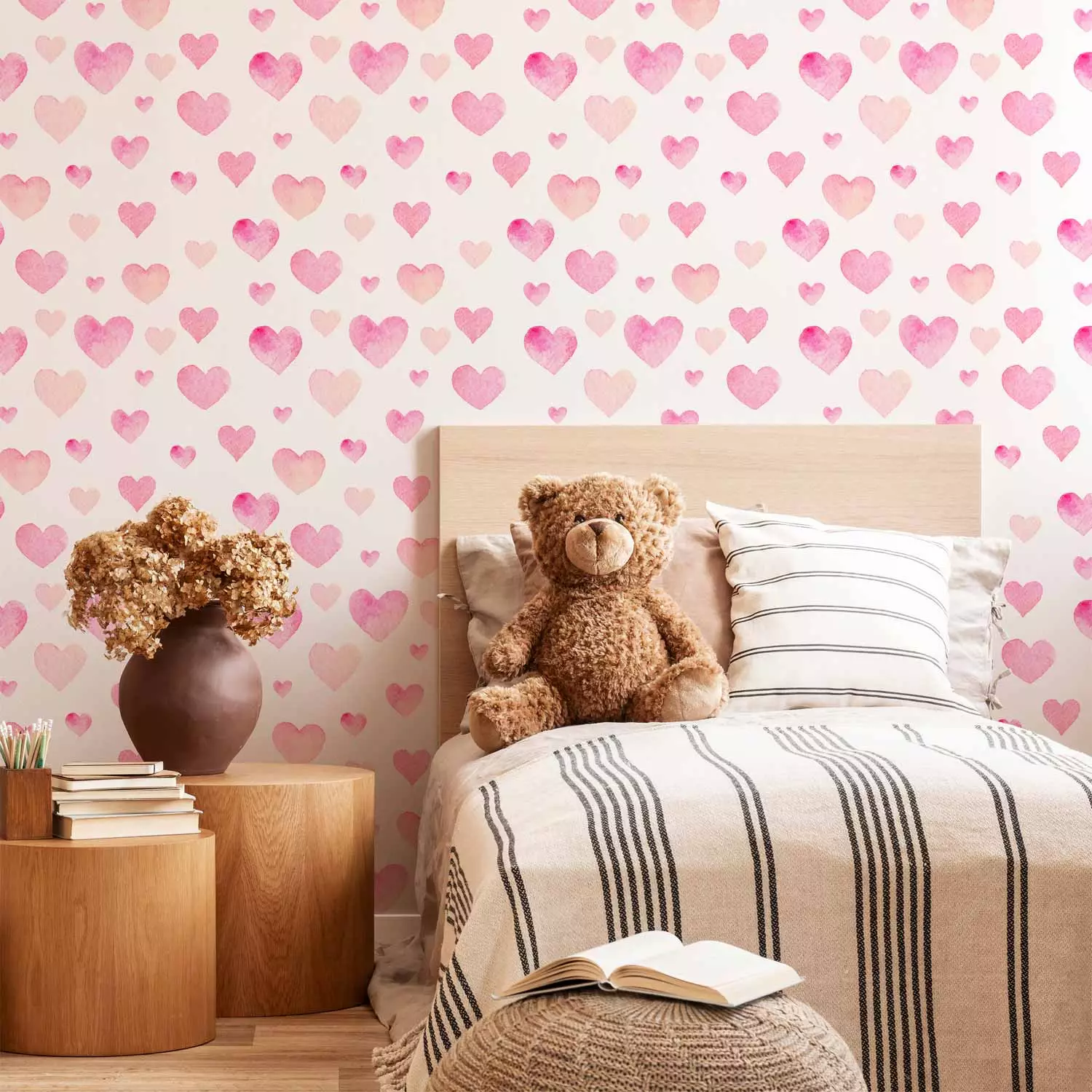Cheap Wallpaper Pink Hearts bimago