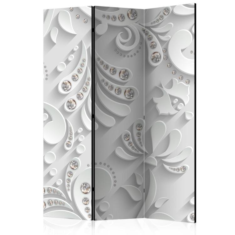 Room Divider Flowers in Crystals - plant sculptures and other shapes on a white texture