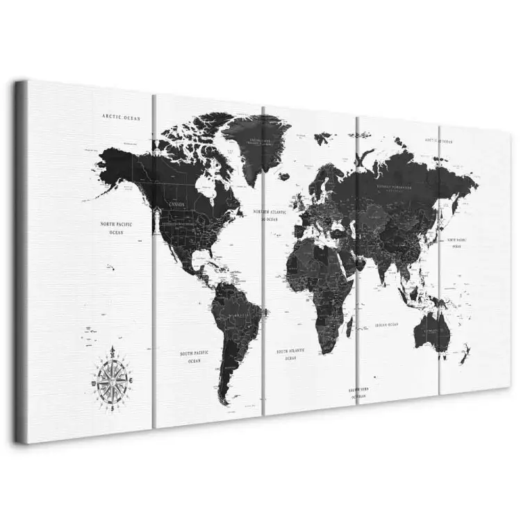 Black and White Map (5-piece) Narrow