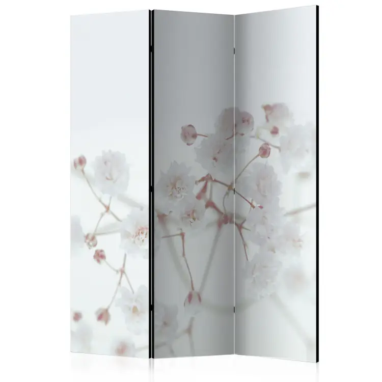 White Flowers - natural flowers with a slightly pink stem on a white background