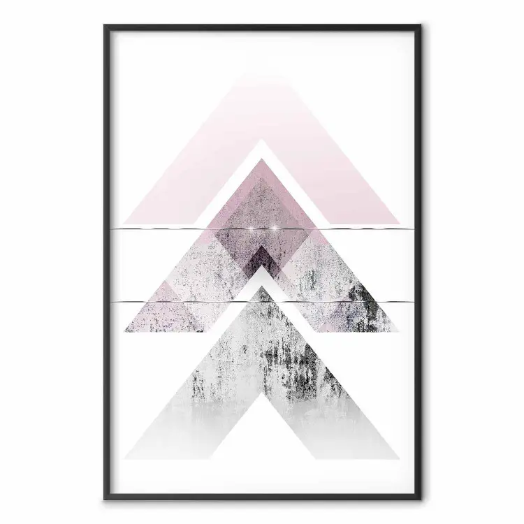 Acceleration - Geometric abstraction in shades of pink with a white background