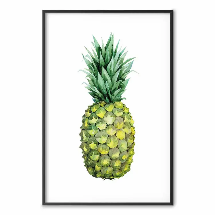 Pineapple - composition with a tropical fruit on a solid white background