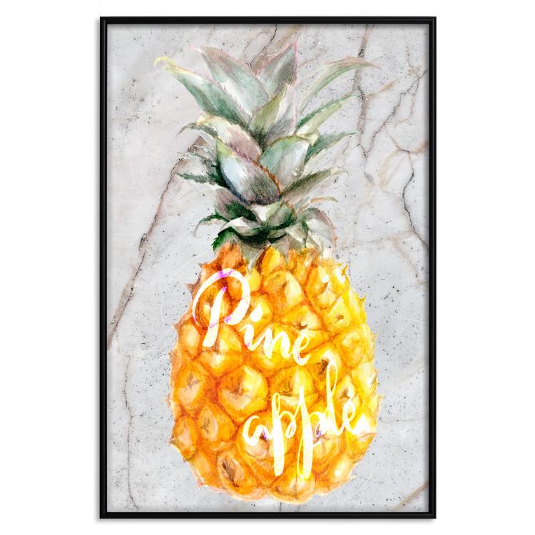 Poster Pineapple on Concrete - composition with a tropical fruit and white texts