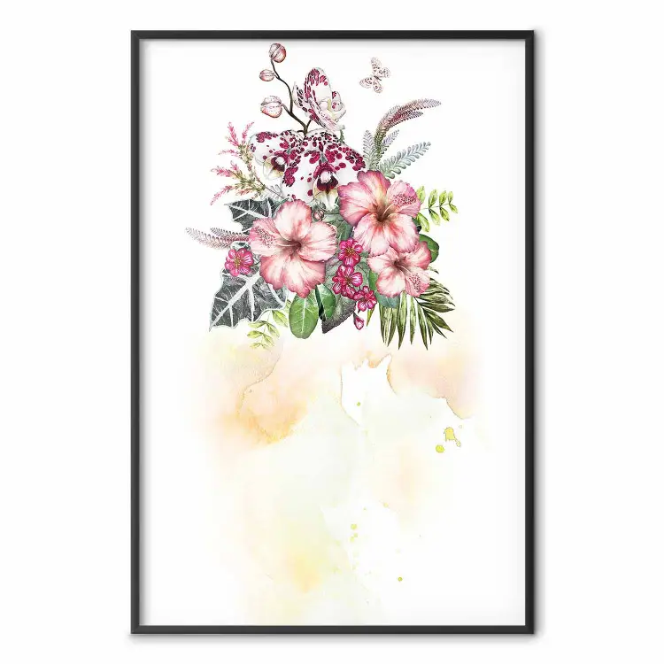 Colorful Bouquet - botanical composition with colorful flowers and watercolors