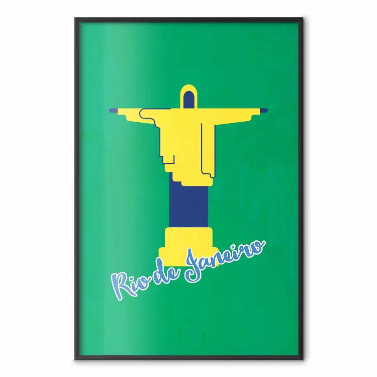 Rio de Janeiro - city's characteristic sculpture and English text
