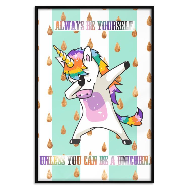 Poster Always be yourself - fun colorful composition with messages for children