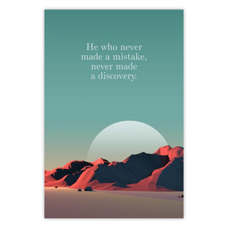 Poster He who never made a mistake - mountains and motivational English quote
