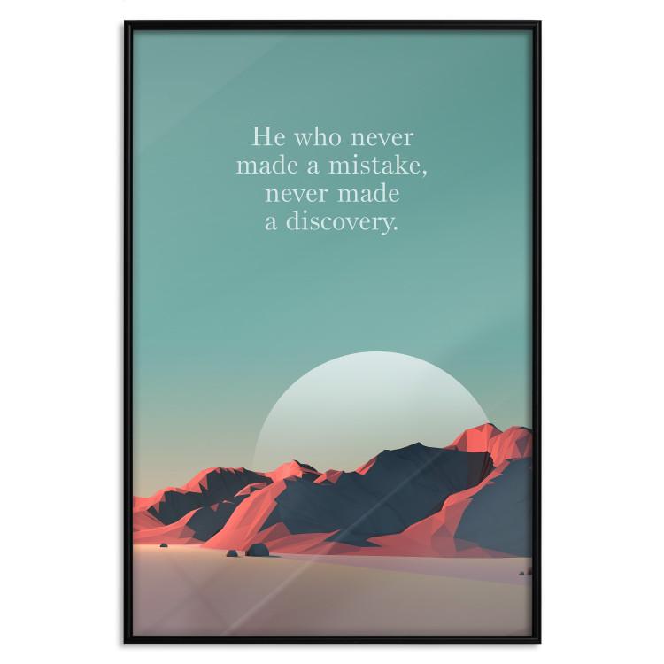 Poster He who never made a mistake - mountains and motivational English quote