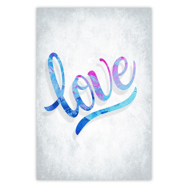 Poster Love Composition - colorful English text "love" on a bright background