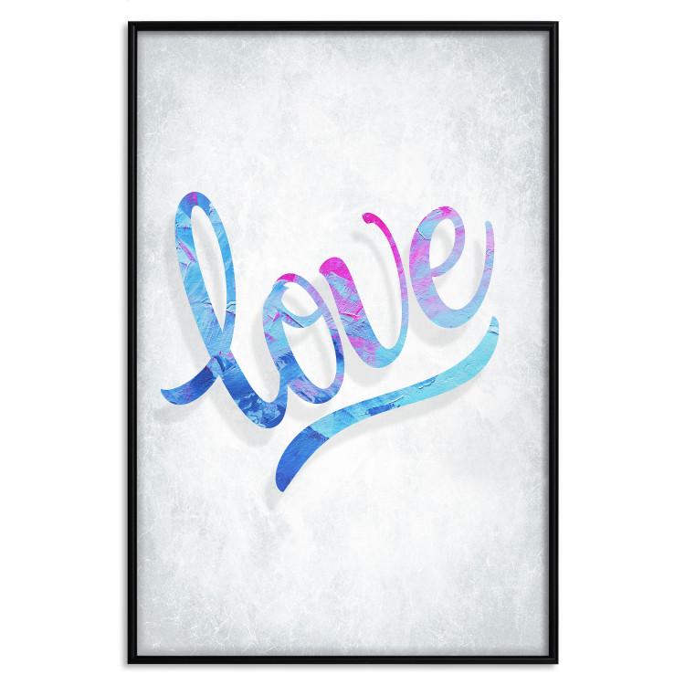 Poster Love Composition - colorful English text "love" on a bright background