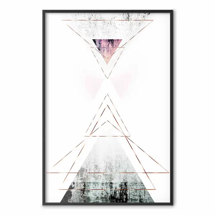 Geometric Abstraction - modern composition with golden triangles