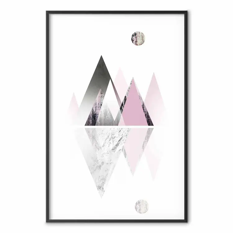 Road to the Summit - geometric abstraction with touches of pink and gray
