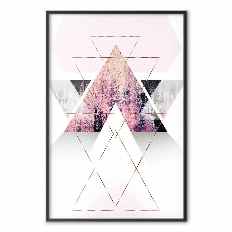 Gateway to Paradise - geometric abstraction in triangles with a touch of pink