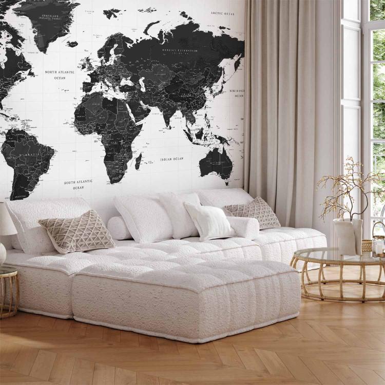 Wall Mural Black and White Map