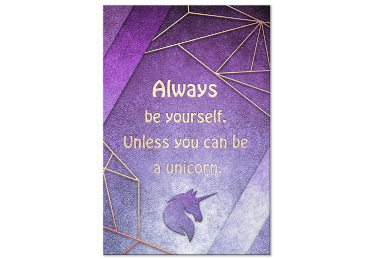 Canvas Print Magical Quotes (1-part) - English Quote Against Unicorn Background