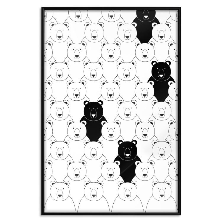 Poster Alien in the Herd - black and white composition with animals for children