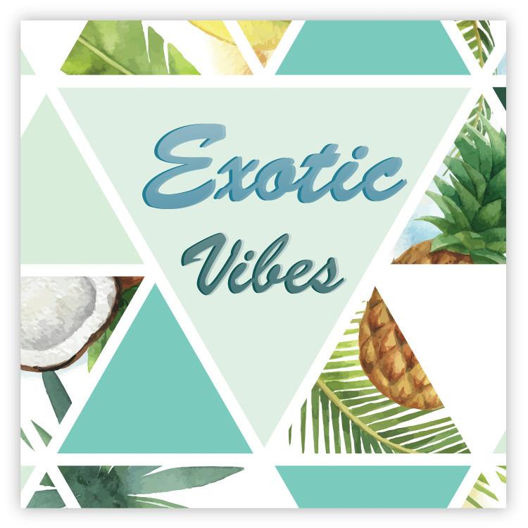 Poster Exotic Vibes (Square) - summer composition with tropical food