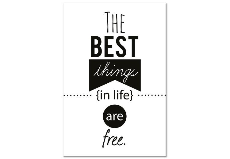Canvas Print The Best Things in Life Are Free (1 Part) Vertical