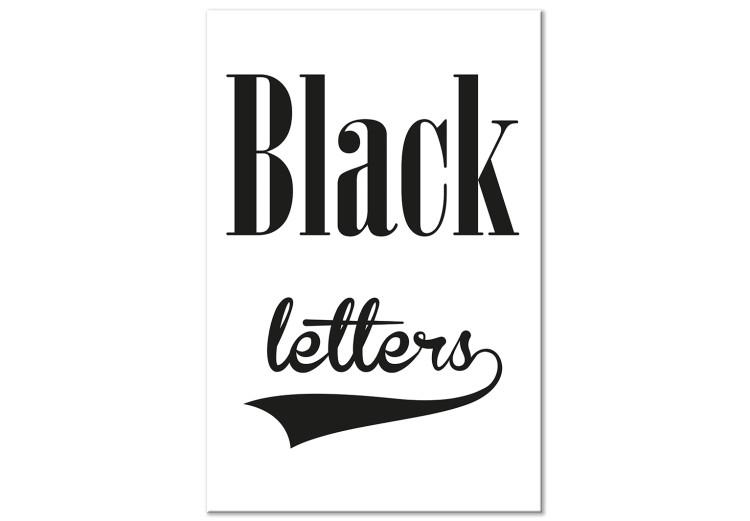 Canvas Print Black Letters (1 Part) Vertical