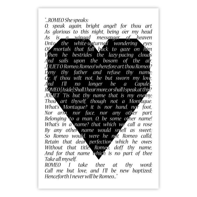 Poster Romeo and Juliet - romantic composition with quotes from Shakespeare's work