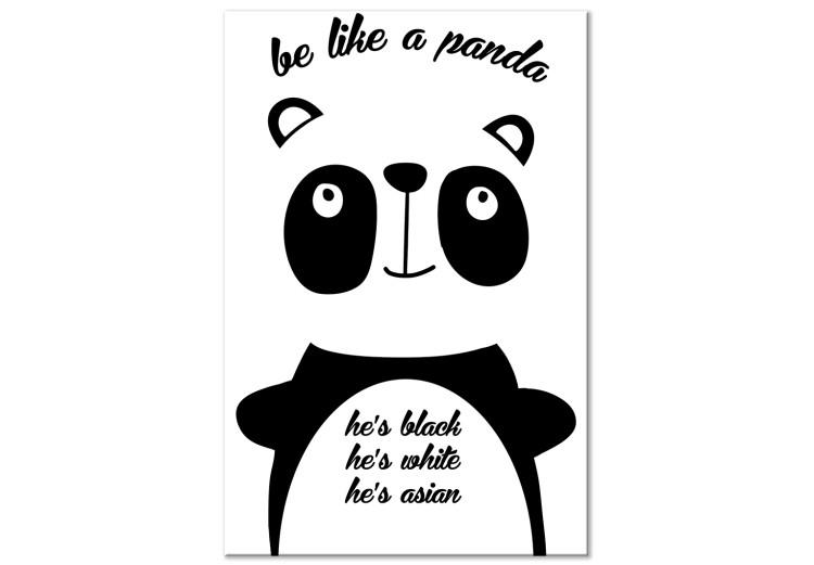 Canvas Print Wise Panda (1-part) - Graphic Design with English Text
