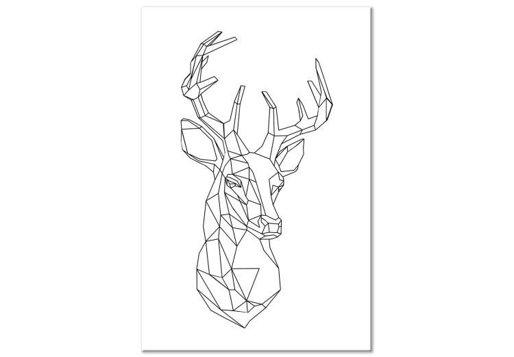 Canvas Print Geometric Contours (1-part) - Graphic Design with Deer