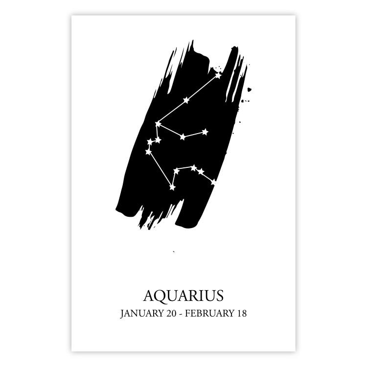 Poster Zodiac signs: Aquarius - composition with star constellation and texts