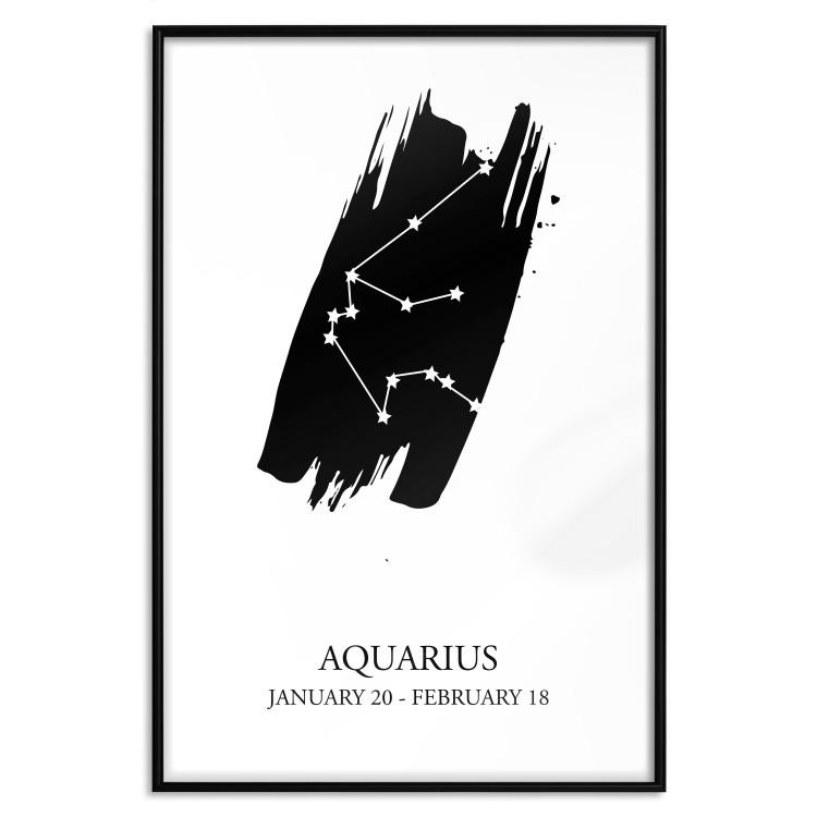 Poster Zodiac signs: Aquarius - composition with star constellation and texts
