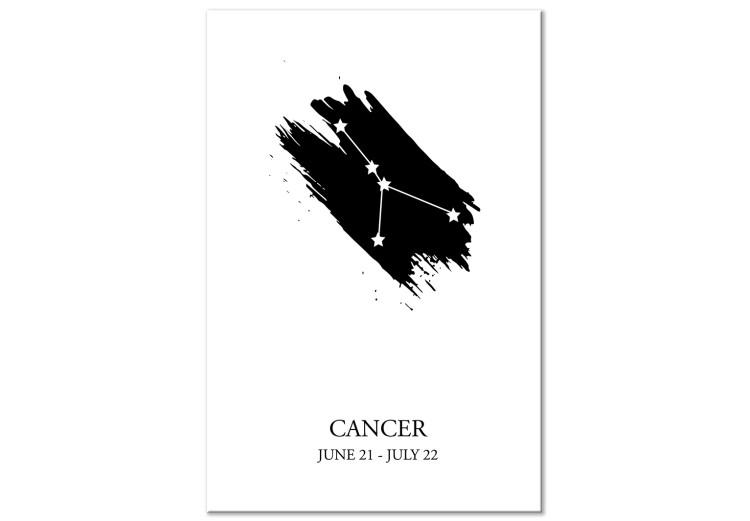 Canvas Print Zodiac Sign Cancer (1-Piece) - Black and White Graphic Design