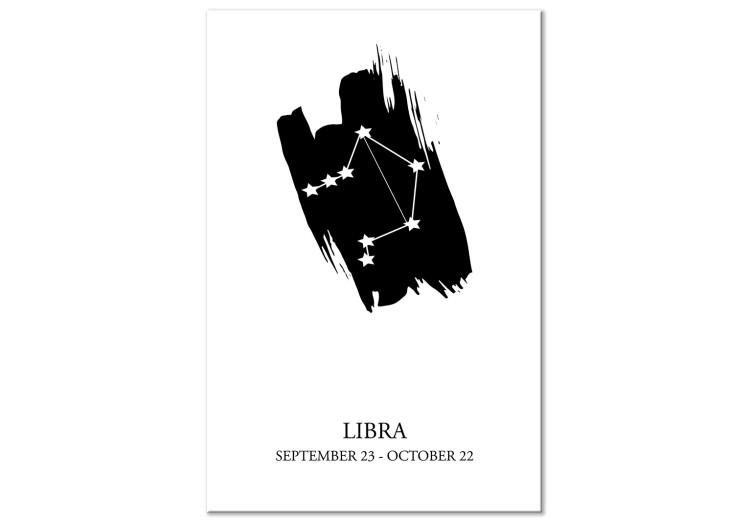 Canvas Print Libra - black and white graphic depicting the sign of the zodiac